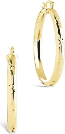 Sterling Forever Tanner Polished Statement Hoop Earrings