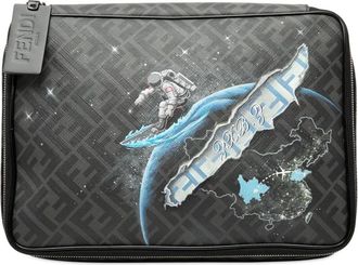 Fendi Pre-owned Clutches, female, Black, Size: ONE SIZE Pre-owned Printed Pouch