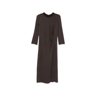 PESERICO Midi-jurk met 3/4-mouwen - Dames - Jurken - Bruin - Maat: 2XL