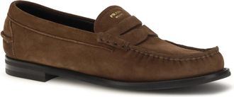 Prada Mens Suede Loafers Cacao