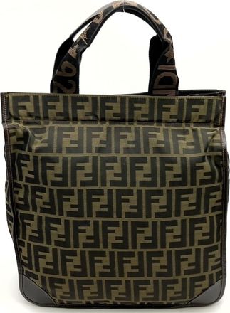 Fendi Brown Zucca Handbag Tote Bag (Pre-Owned)