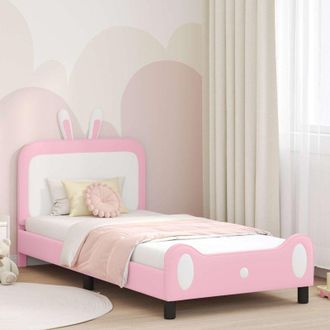 vidaXL vidaXL Struttura letto bambini con testata Rosa 90 x 190 cm PU