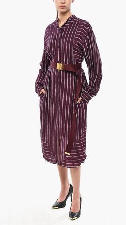 Stella McCartney Silk Striped Chemisier PLASTRON with Belt Stella McCartney