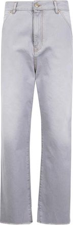 Darkpark Wijde pasvorm denim riem versierde jeans - Dames - Loose Fit Jeans - Grijs - W27 - Denim - Jeans