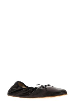The Row Womens Black Nappa Leather Ballerinas Ballerine Flat Shoes