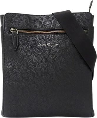 Ferragamo Pre-owned fz-24 Schoudertas - Heren - Vintage Schoudertas - Zwart - ONE Size - Leer - Vintage