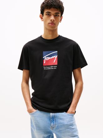 Tommy Jeans T-Shirt TOMMY JEANS TJM REG RWB DNA TEE, Herren, Gr. L, schwarz, Single Jersey, Obermaterial: 100% Baumwolle, regular fit, Rundhals, Shirts T-Shirt