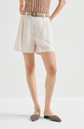 Brunello Cucinelli Baggy shorts with monili in Chalk at Nordstrom, Size 44 It