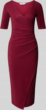 Apricot Midikleid mit V-Ausschnitt in Bordeaux, Größe XXL