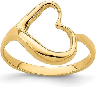 Diamond2Deal 14k Yellow Gold Tilted Heart Ring
