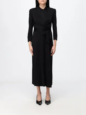 Diane Von F&uuml;rstenberg Abito midi chemisier in viscosa con cintura in vita e slim fit