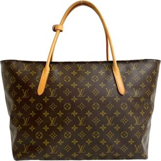 Louis Vuitton Brown Leather Pvc Handbag Tote Bag (Pre-Owned)