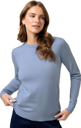 M&Co Womens Pale Crew Neck Long Sleeve Jumper - Womens Blue