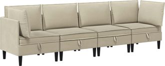 vidaXL Juego De Muebles De Sal&oacute;n 4 Uds. Arena Tela Vidaxl