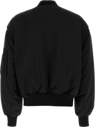 Entire studios Unisex Bomber Jacket Black Polyester Wool Lycra