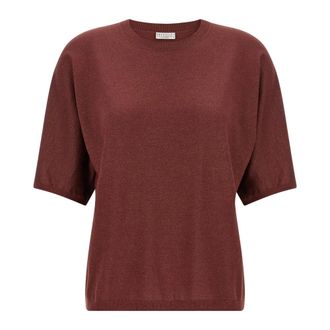Brunello Cucinelli Cashmere and Silk Lightweight Jumper - female - Brunello Cucinelli - Cashmere Knitwear - Red - XS - Knitwear