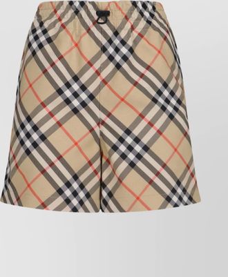Burberry checkered straight shorts elastic waistband