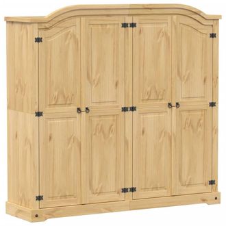 Berkfield Home Wardrobe Corona 194x52x186 cm Solid Wood Pine in Light Brown | Size: 194 x 52 x 186 cm