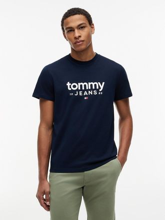 Tommy Hilfiger Mens Tommy Jeans Logo Slim Fit T-Shirt - Navy - XXL