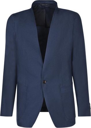 Tagliatore Herenkleding Blazer Blauw Ss 25 - Heren - Blazers - Blauw - L - Linnen - Jassen