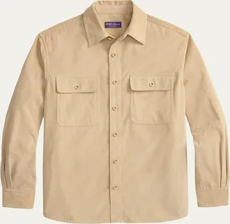 Ralph Lauren Purple Label Mens Sea Island Corduroy Button-Down Shirt