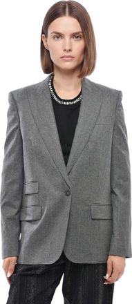 Stella McCartney Grey Solid Peaked Lapel Blazer