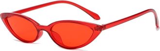 Generic Fashionable Mens And Womens Small Frame Sunglasses Polarized Outdoor Driving Beach Vacation Party Decorative Sun Glasses(Red)