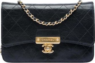 Chanel Pre-owned Wallet on Chain - Dames - Vintage Schoudertas - Zwart - ONE Size - Leer - Vintage