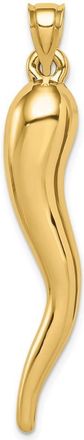 Diamond2Deal 10k Yellow Gold Hollow Italian Horn Pendant