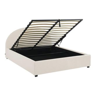 Sweeek Cama con somier abatible y cabecero 160x200cm, acabado en borreguito