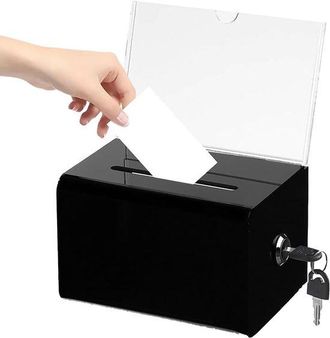 OEM Caja De Ahorros Con Cerradura Y Llave, Dispensador Multifuncional Tarjetas Visita, Ahorrar Dinero (16 &times; 10 &times; 12 Cm) Ambiente An&oacute;nimo Organizado