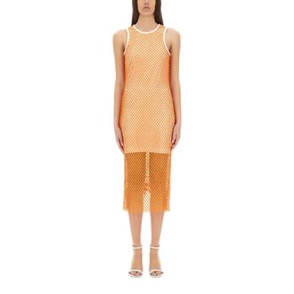 Moschino Midi Dresses, female, Orange, Size: XS Summer Party Dress