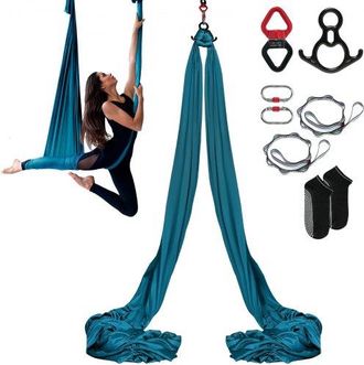 OEM Aerial Yoga H&auml;ngematte Set 8 X 2,8 M, Gr&uuml;n Aerial Yoga Swing Air Fliegen, Indoor Aerial Yoga Hammock Swing 1000 Kg Max. Tragf&auml;higkeit, Inkl. Yoga-sock