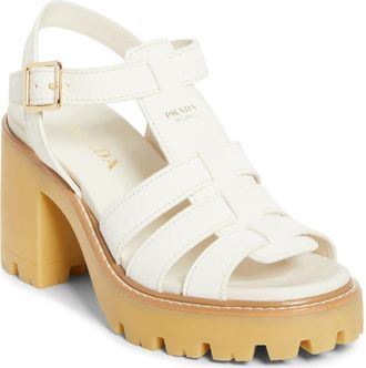 Prada Stride Platform Sandal in Avorio at Nordstrom, Size 38