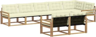 vidaXL Conjunto De Sof&aacute;s De Exterior 8 Uds. Blanco Y Crema Vidaxl