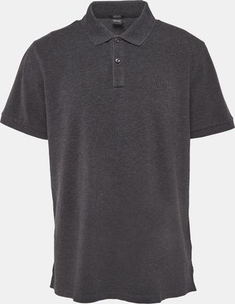 HUGO BOSS Boss By Hugo Boss Grey Cotton Pique Polo T-Shirt