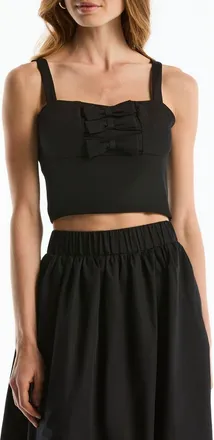 Shelli Segal Bow Detail Bustier Top in Black at Nordstrom Rack, Size 14
