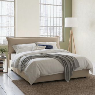 Dmora Dmora - Cama Matrimonial Dbiand, Cama Contenedor Con Funda Extra&iacute;ble Con Cabecero Tapizado Y Estructura De Cama, 100% Made In Italy, Adecuado Para Col