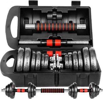 Trade Shop Trade Shop - Manubri Con Bilanciere Regolabile Totale Di 20 Kg Sollevamento Pesi Bodybuilding