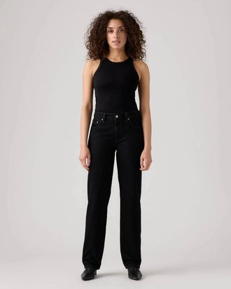 Levi's 501 90s Jeans Womens Black Cotton Denim Straight Leg GBO3387