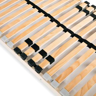 Berkfield Home Slatted Bed Bases 2 pcs with 28 Slats 7 Zones 80x200 cm in Light Tan