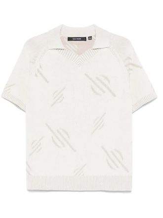 Daily Paper Clothing Top met intarsia monogram - Beige
