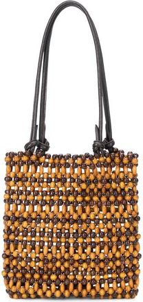 Staud Baja Mini Beaded Tote in Multi Wood Beads at Nordstrom