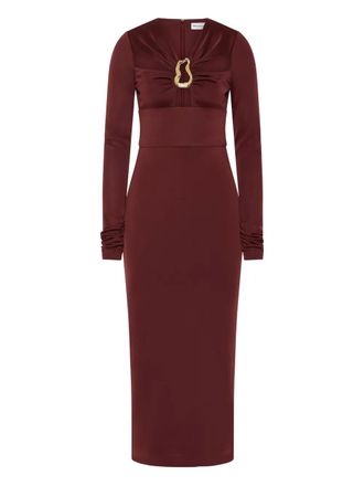 Rebecca Vallance Mischa midi-jurk met uitgesneden details en lange mouwen - Rood