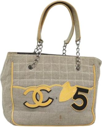 Chanel Pre-owned Tote Bags, female, Beige, Size: ONE SIZE Pre-owned Vintage Tote Bag