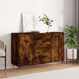 vidaXL Vidaxl - Aparador De Madera De Ingenier&iacute;a Roble Ahumado 101,5x35x70 Cm