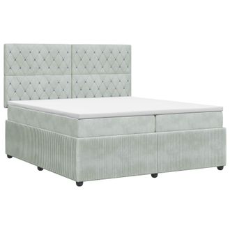 vidaXL Letto Box Spring Con Materasso Grigio Chiaro 200 X 200 Cm Vidaxl