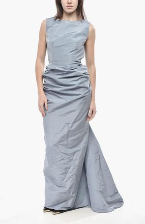 Super Blond Silk Mermaid Dress with Deep Back Neckline Super Blond