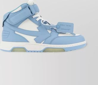 Off-white leather high-top sneakers