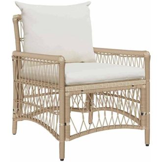 vidaXL Silla De Jard&iacute;n Beige 60 X 70 X 78cm Rat&aacute;n Sint&eacute;tico Vidaxl